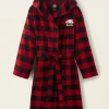 Gender Free Park Plaid Hooded Robe