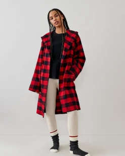 Gender Free Park Plaid Hooded Robe