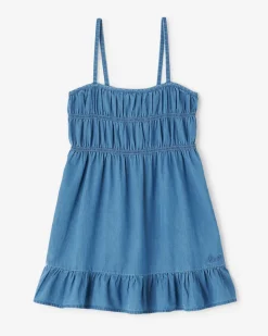 Girls Chambray Tiered Dress