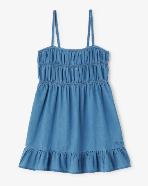 Girls Chambray Tiered Dress