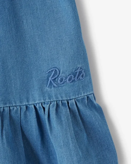 Girls Chambray Tiered Dress
