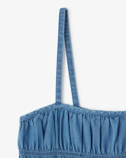 Girls Chambray Tiered Dress