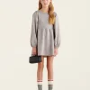 Girls Golden Pepper Puff Dress