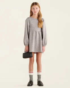 Girls Golden Pepper Puff Dress