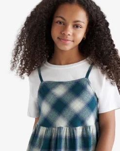 Girls Plaid Slip Dress