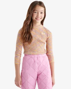 Girls Space Dye Mock Neck Top