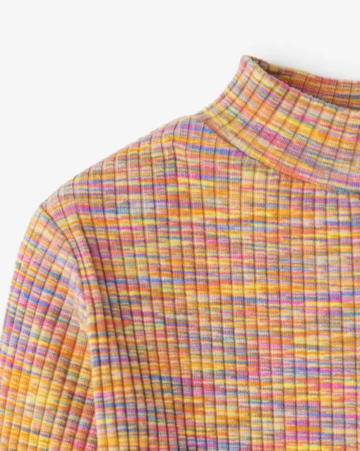 Girls Space Dye Mock Neck Top