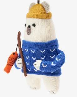Ice Fishing Polar Bear Ornament