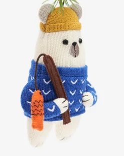 Ice Fishing Polar Bear Ornament