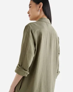 Isla Cotton Gauze Shirt Dress