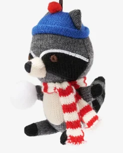 Snowball Fight Raccoon Ornament