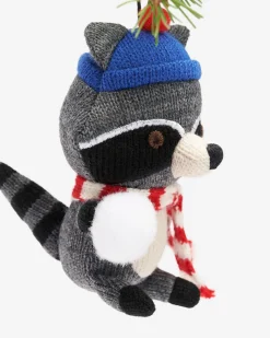 Snowball Fight Raccoon Ornament