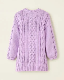 Toddler Girls Cable V-Neck Sweater Dress