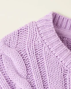 Toddler Girls Cable V-Neck Sweater Dress