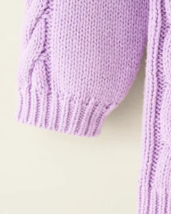 Toddler Girls Cable V-Neck Sweater Dress
