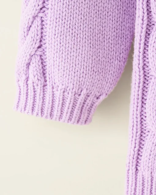 Toddler Girls Cable V-Neck Sweater Dress