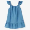 Toddler Girls Chambray Ruffle Dress
