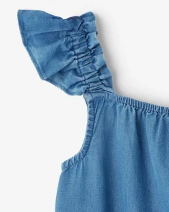 Toddler Girls Chambray Ruffle Dress
