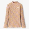 Toddler Girls Space Dye Mock Neck Top