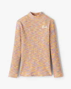 Toddler Girls Space Dye Mock Neck Top