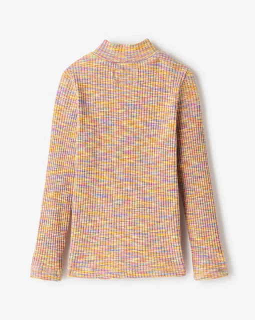 Toddler Girls Space Dye Mock Neck Top