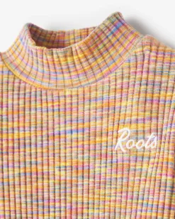 Toddler Girls Space Dye Mock Neck Top