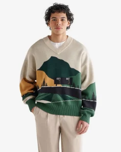 True Nature Of Sport Mountain V-Neck Sweater