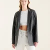 Womens Leather Blazer