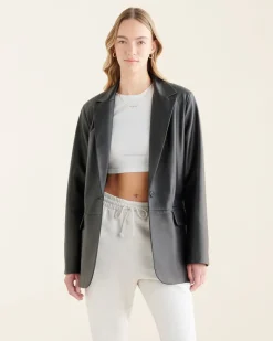 Womens Leather Blazer