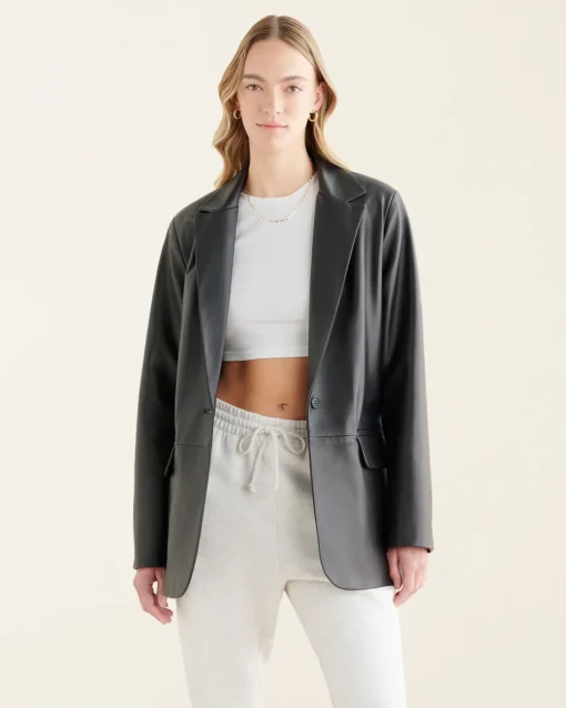 Womens Leather Blazer