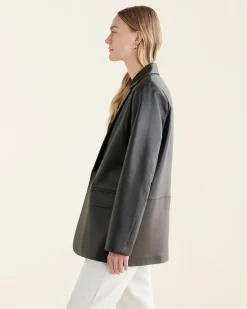 Womens Leather Blazer