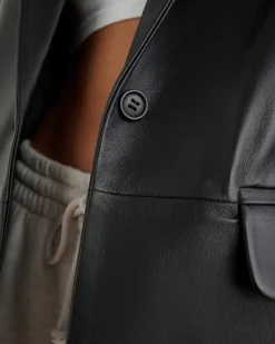 Womens Leather Blazer