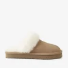 Womens Shearling Platform Slipper