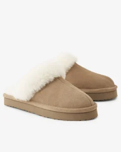 Womens Shearling Platform Slipper