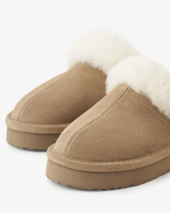 Womens Shearling Platform Slipper